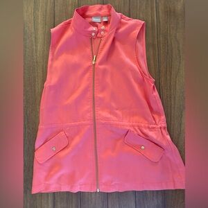 Chico's Sleeveless Zip Front Utility Vest - Coral Pink